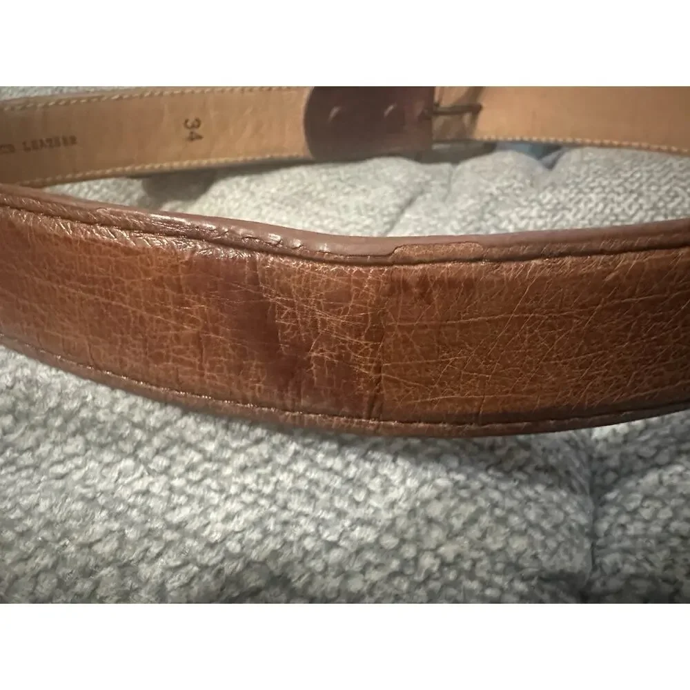 Tecovas Brown Genuine Ostrich Leather Belt Men’s Size 34 - 5 Hole - Handmade